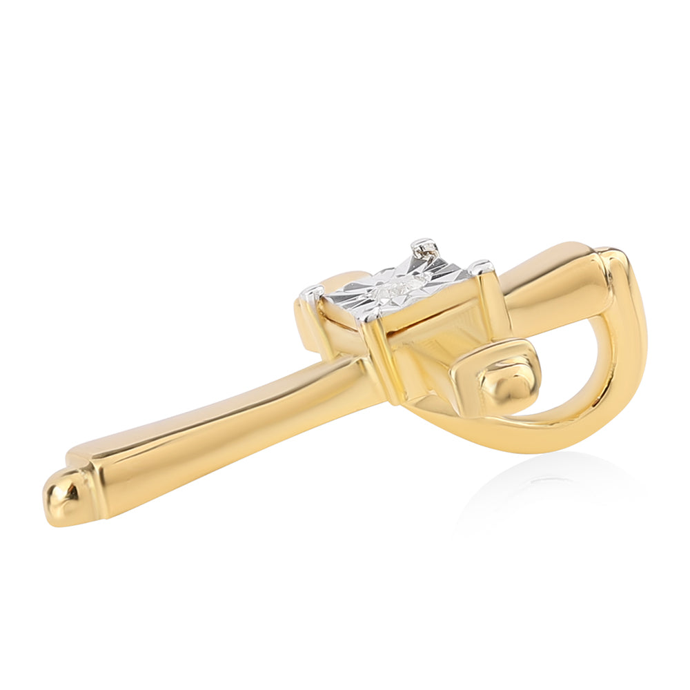 Goldplattierter Silberanhänger mit weißem Diamant 2 