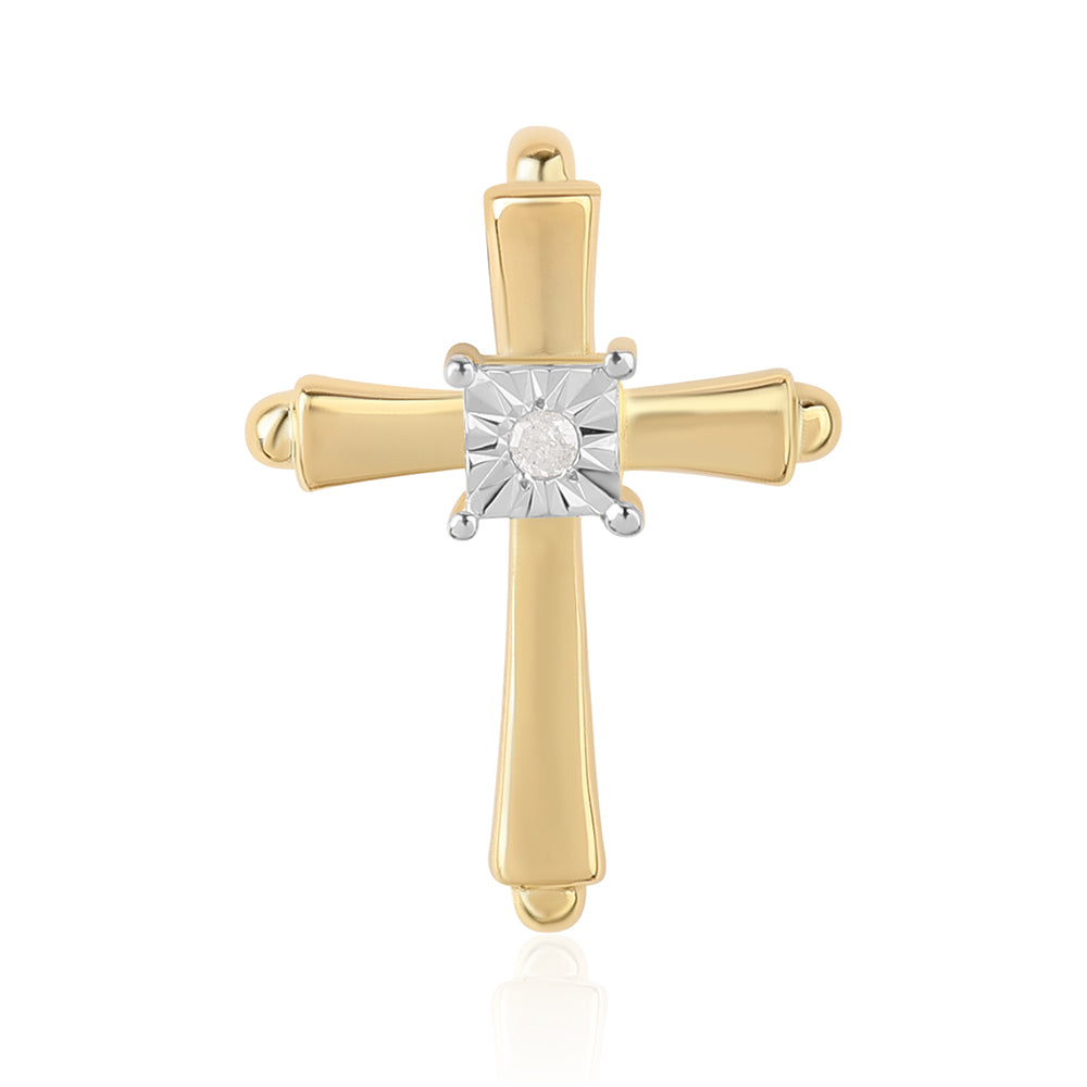 Goldplattierter Silberanhänger mit weißem Diamant