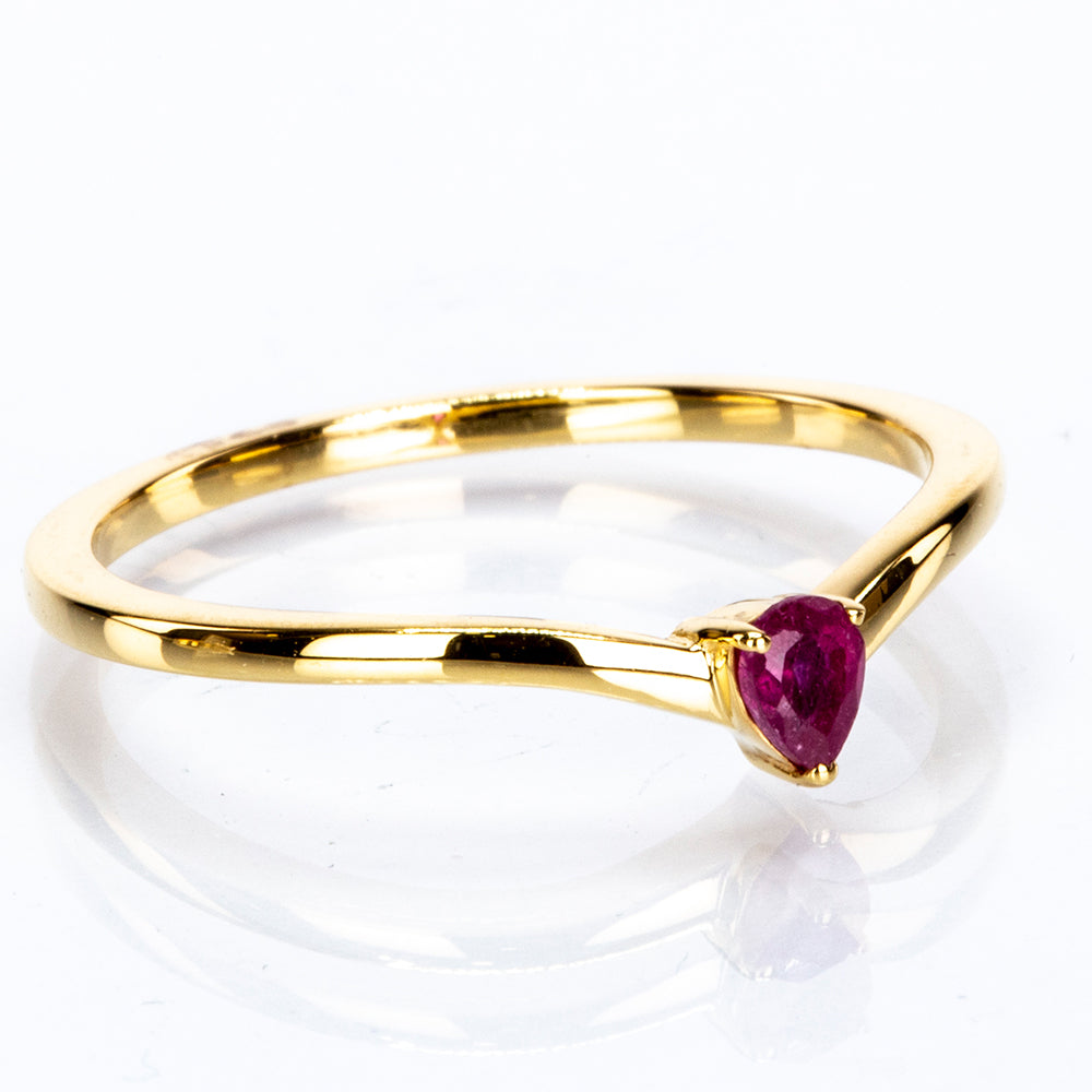 schmuckgarnitur aus Goldplattierte Silber mit Thai Rubin und weißem Diamant