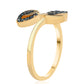 Goldplattierter Silberring mit blauem Diamant