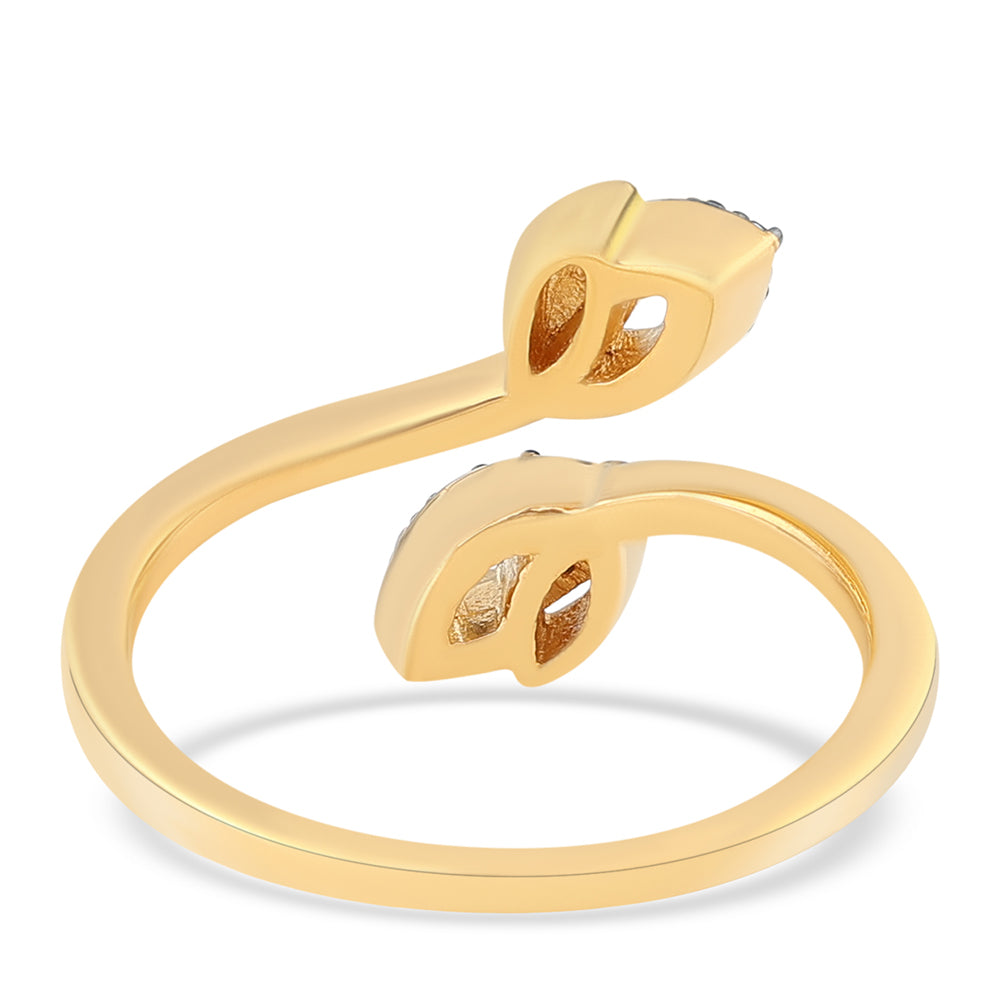 Goldplattierter Silberring mit blauem Diamant 3 