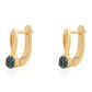 Goldplattierte Silberohrringe mit blauem Diamant