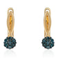 Goldplattierte Silberohrringe mit blauem Diamant