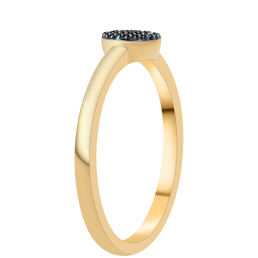 Goldplattierter Silberring mit blauem Diamant 2 