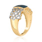 Goldplattierter Silberring mit blauem Diamant