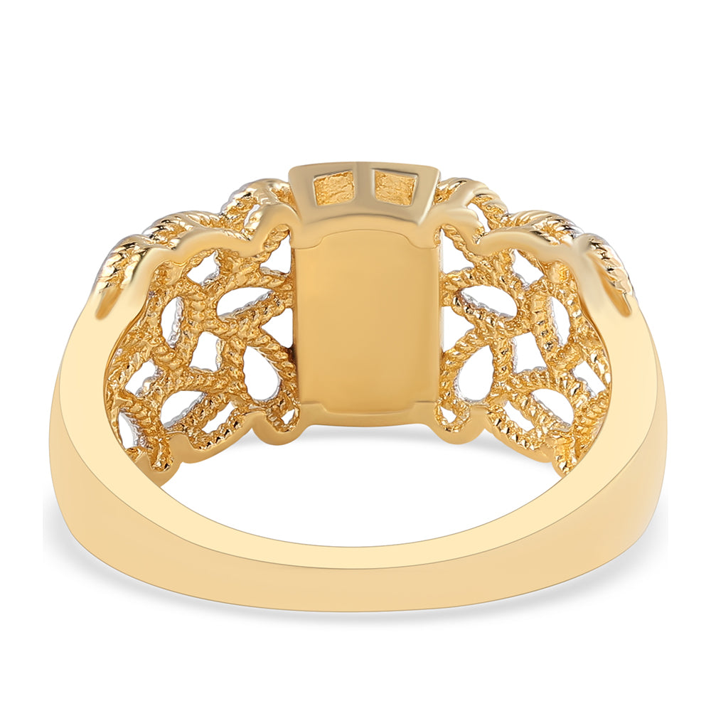 Goldplattierter Silberring mit blauem Diamant 3 