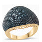 Goldplattierter Silberring mit blauem Diamant