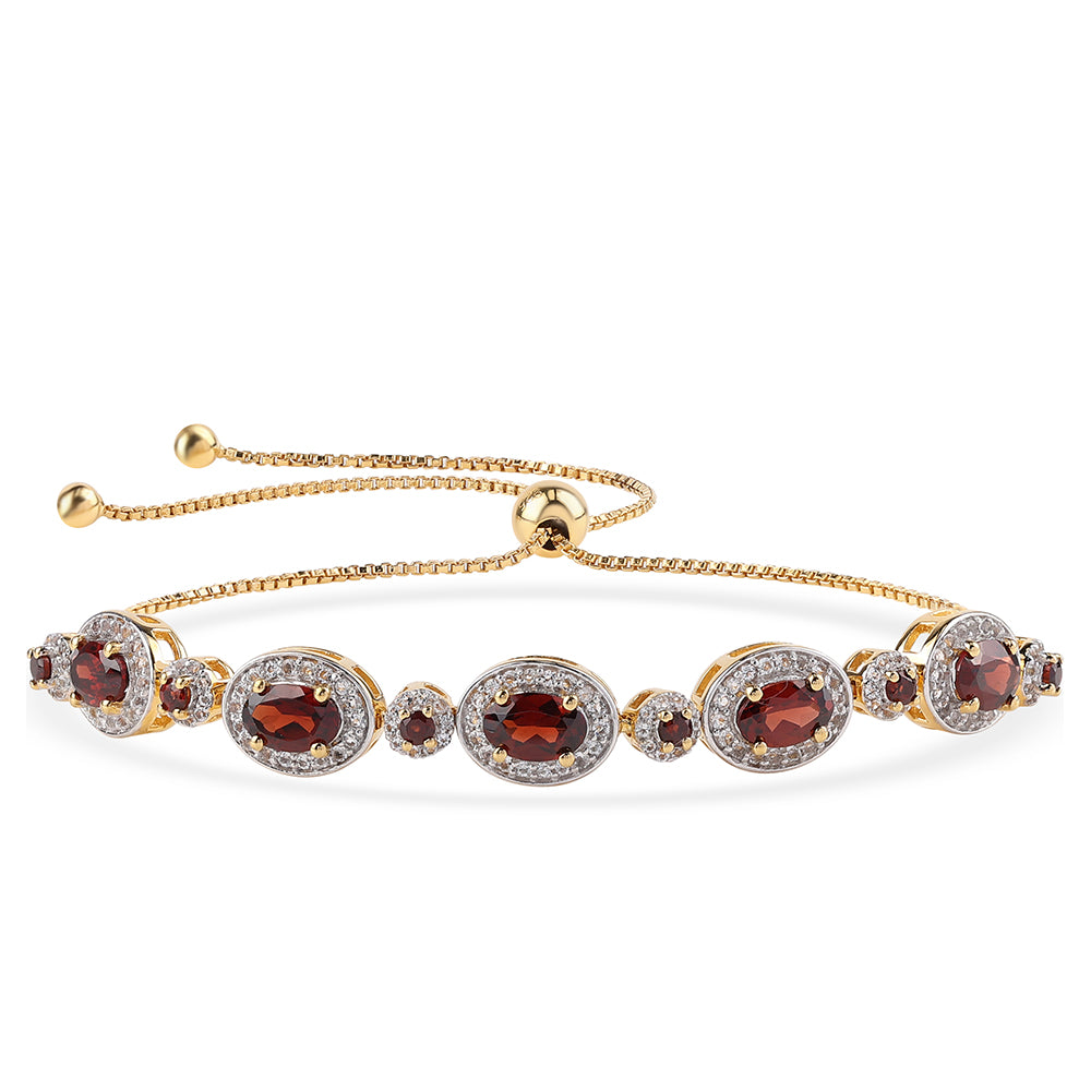 Goldplattiertes Silberarmband mit Barton Granat