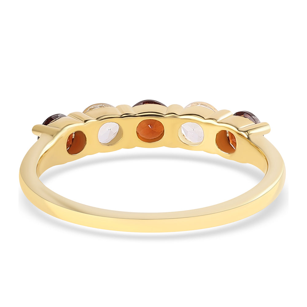 Goldplattierter Silberring mit Barton Granat und weißem Topas 3 