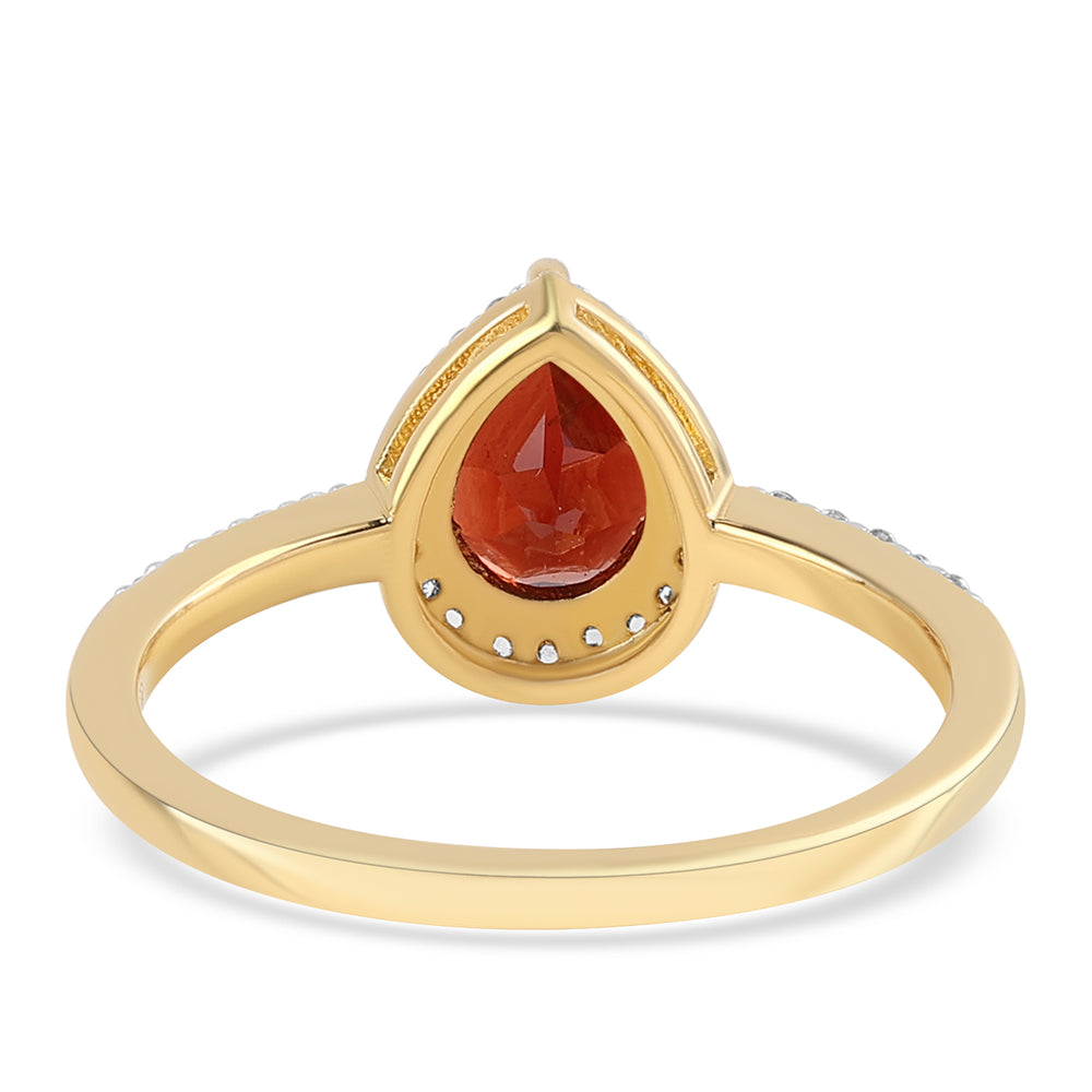 Goldplattierter Silberring mit Barton Granat und weißem Topas 3 