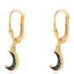 Goldplattierte Silberohrringe mit blauem Diamant