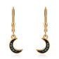 Goldplattierte Silberohrringe mit blauem Diamant