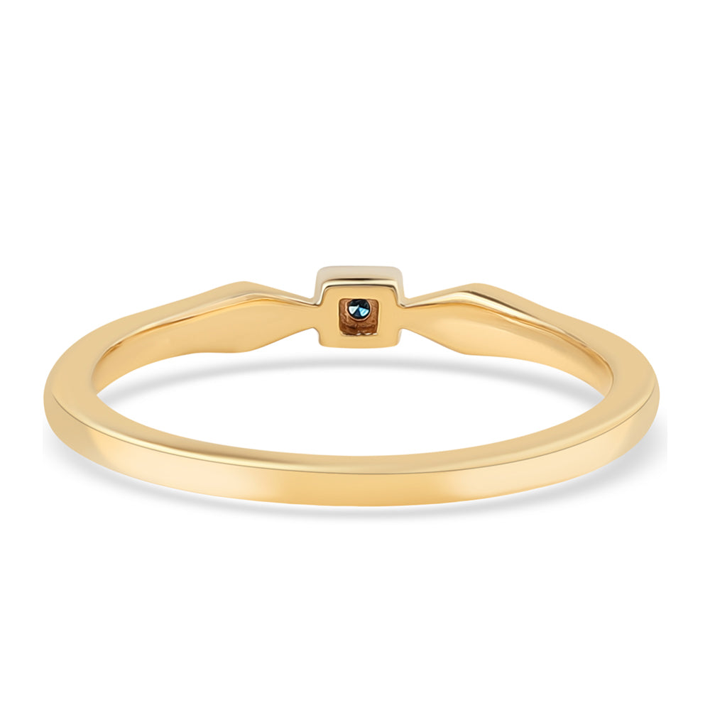 Goldplattierter Silberring mit blauem Diamant 3 