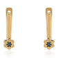 Goldplattierte Silberohrringe mit blauem Diamant