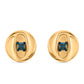 Goldplattierte Silberohrringe mit blauem Diamant