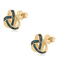 Goldplattierte Silberohrringe mit blauem Diamant