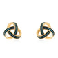 Goldplattierte Silberohrringe mit blauem Diamant