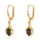 Goldplattierte Silberohrringe mit blauem Diamant