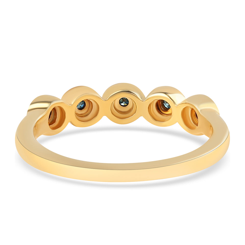 Goldplattierter Silberring mit blauem Diamant 2 