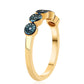 Goldplattierter Silberring mit blauem Diamant