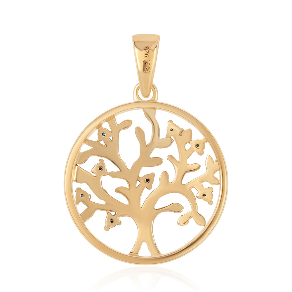 Goldplattierter Silberanhänger mit blauem Diamant 3 