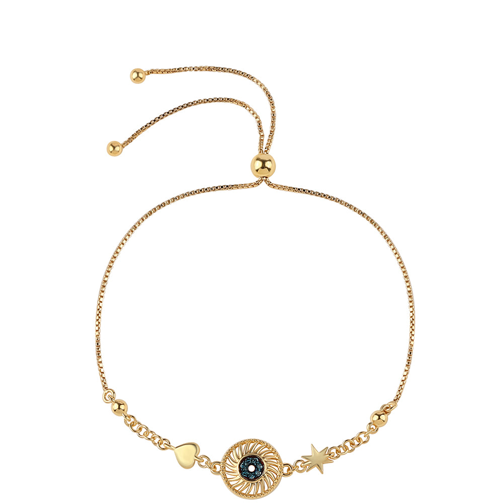 Goldplattiertes Silberarmband mit blauem Diamant