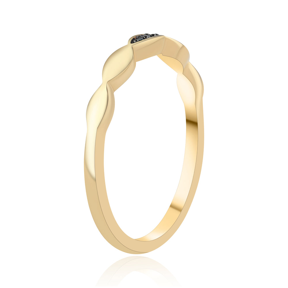 Goldplattierter Silberring mit blauem Diamant