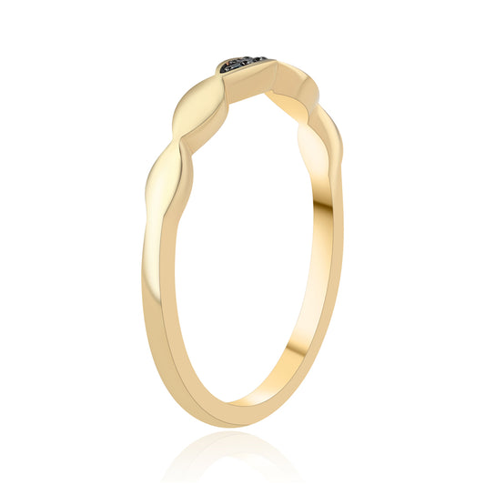 Goldplattierter Silberring mit blauem Diamant