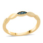 Goldplattierter Silberring mit blauem Diamant