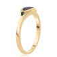 Goldplattierter Silberring mit blauem Diamant