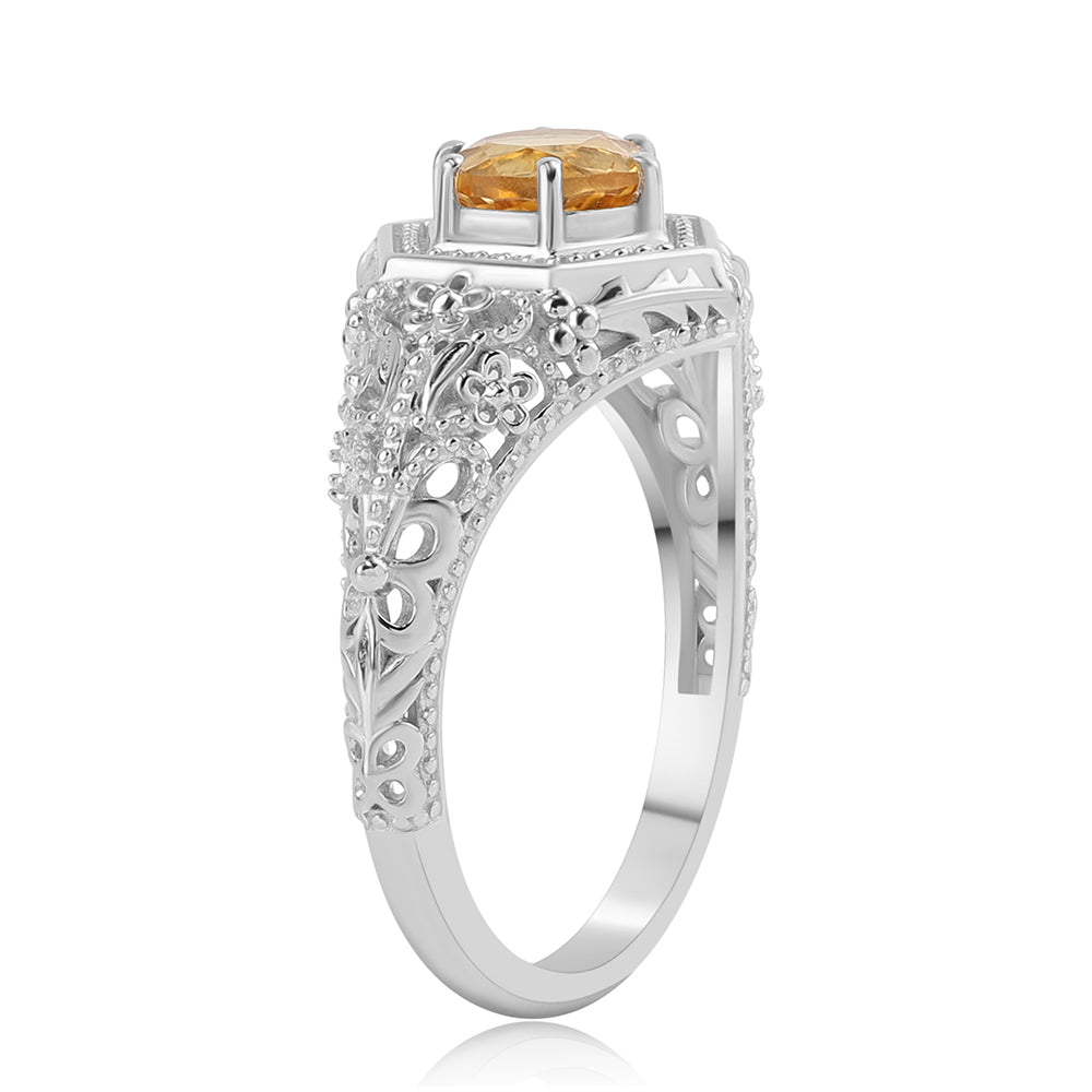 Silberring mit Zitrin 2 