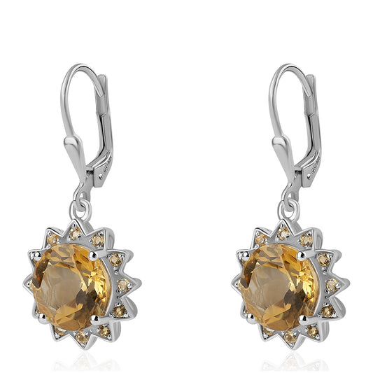 Silberohrringe mit Zitrin
