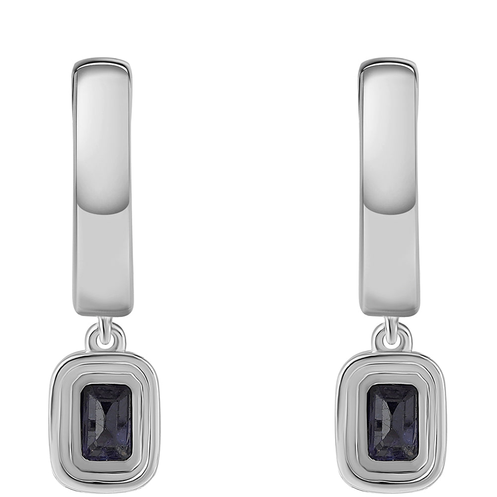 Silberohrringe mit australischem blauem Saphir 3 