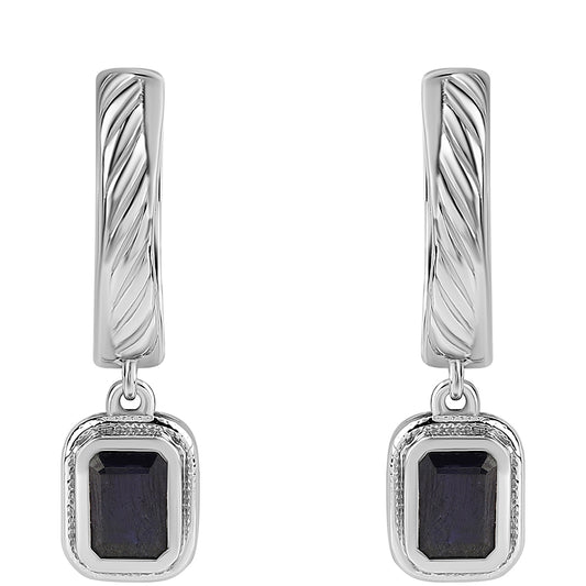 Silberohrringe mit australischem blauem Saphir