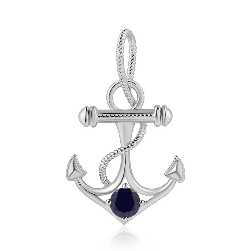 Silberanhänger mit australischem blauem Saphir