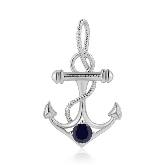 Silberanhänger mit australischem blauem Saphir