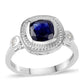 Silberring mit australischem blauem Saphir und weißem Topas