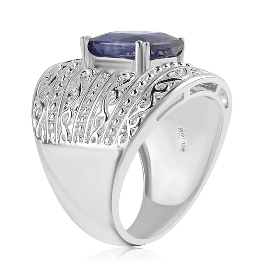 Silberring mit australischem blauem Saphir