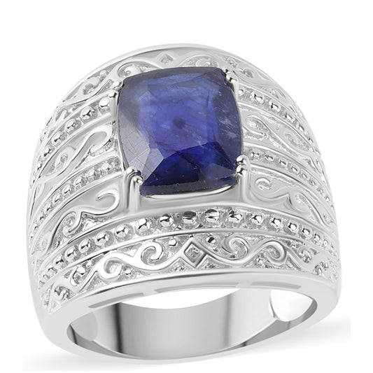 Silberring mit australischem blauem Saphir