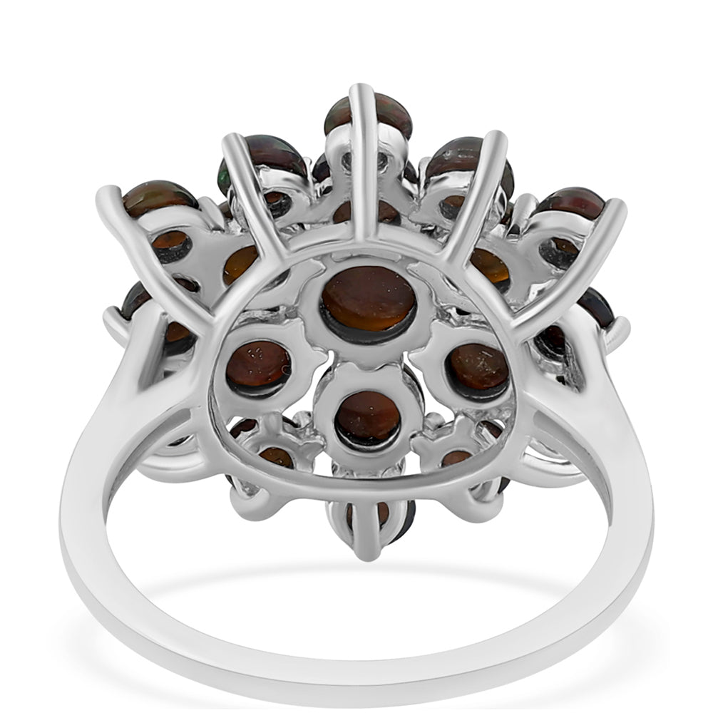 Silberring mit mitternachtsschwarzem äthiopischen Opal aus Lega Dembi 3 