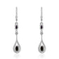 Silberohrringe mit mitternachtsschwarzem äthiopischen Opal aus Lega Dembi und weißem Topas