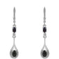 Silberohrringe mit mitternachtsschwarzem äthiopischen Opal aus Lega Dembi und weißem Topas