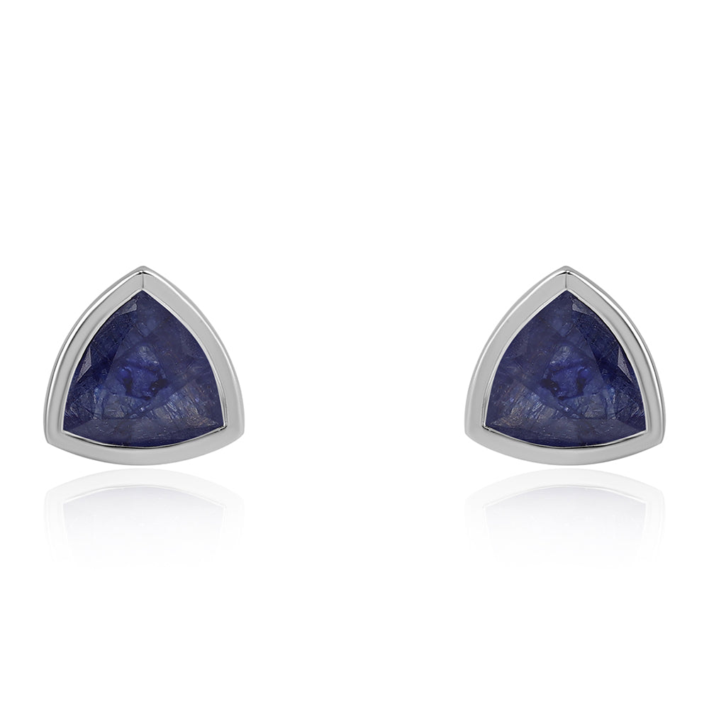 Silberohrringe mit australischem blauem Saphir 2 