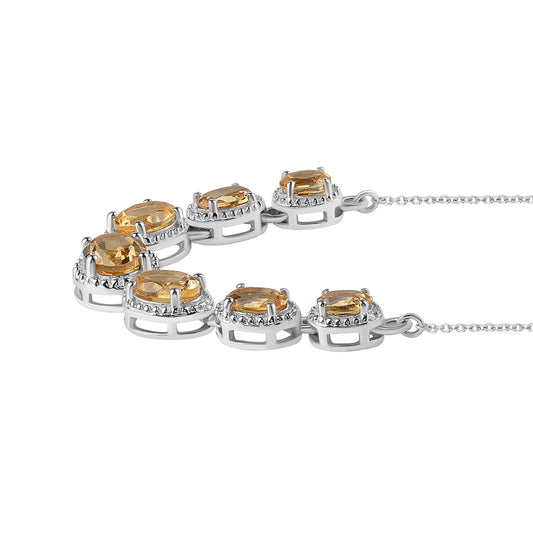 Silberhalskette mit Zitrin