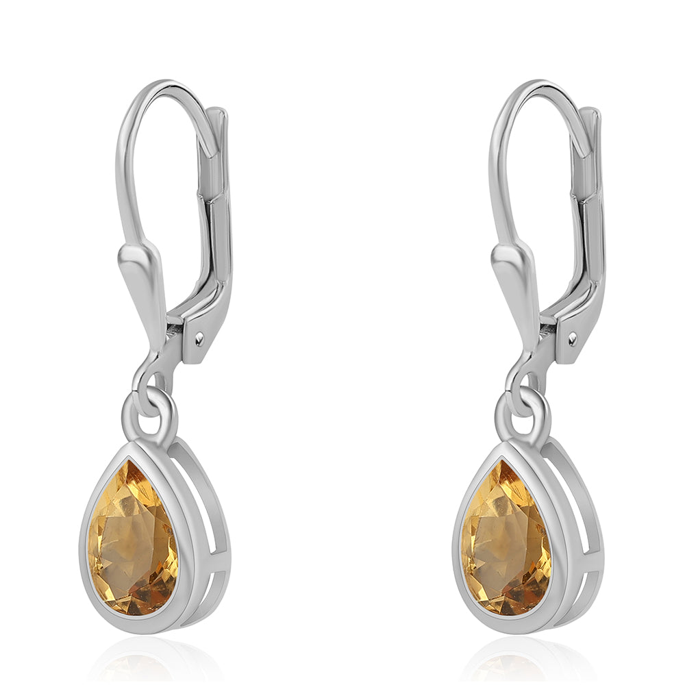 Silberohrringe mit Zitrin