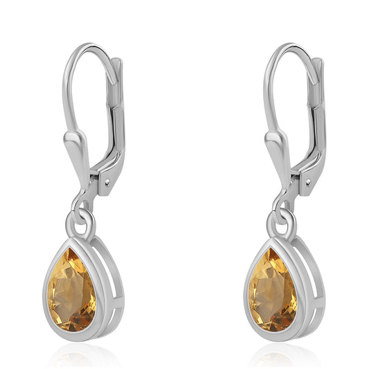 Silberohrringe mit Zitrin