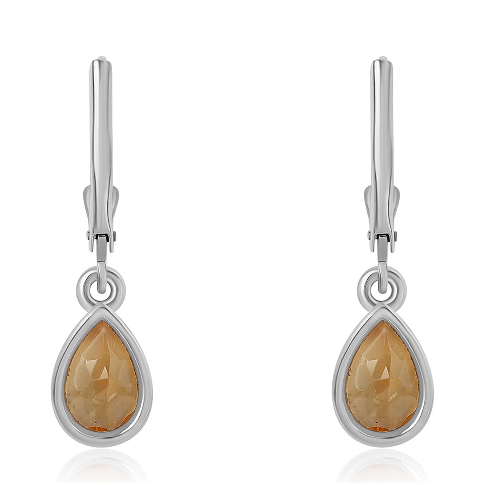 Silberohrringe mit Zitrin