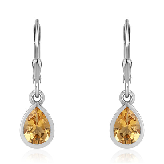 Silberohrringe mit Zitrin