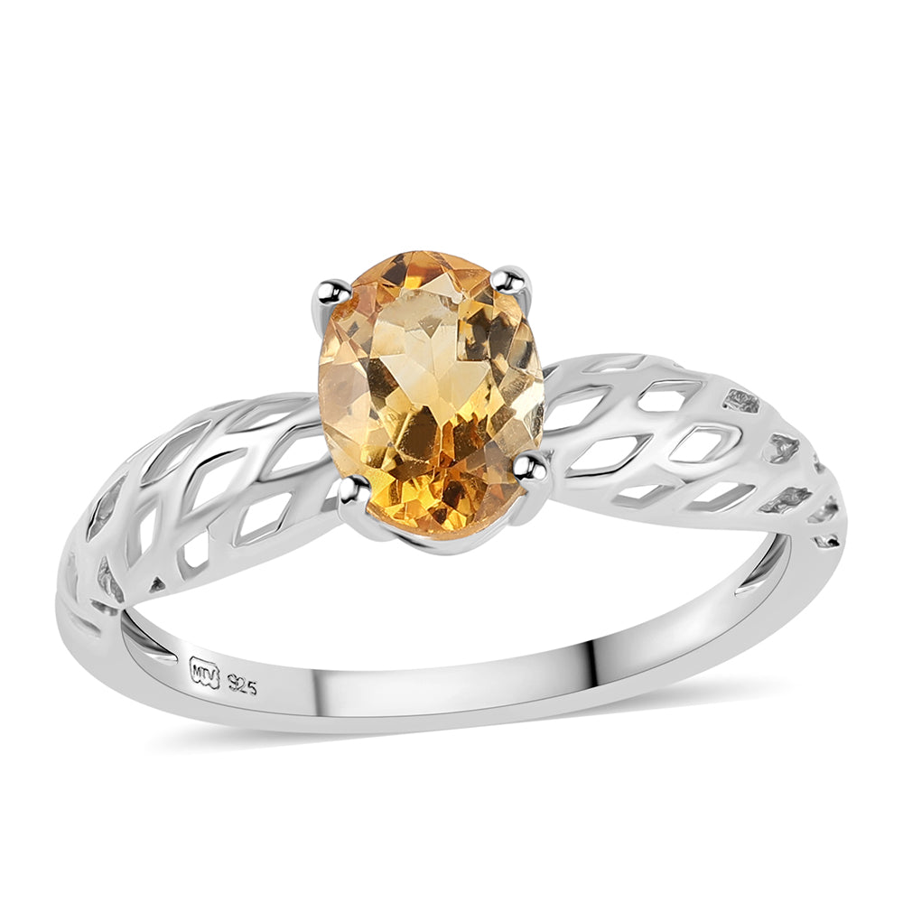 Silberring mit Zitrin 1 