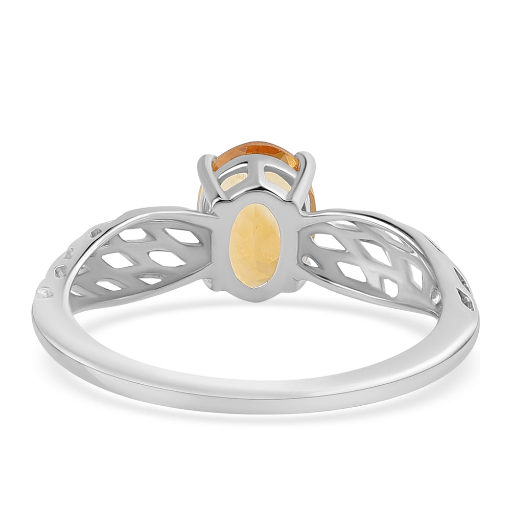 Silberring mit Zitrin 3 